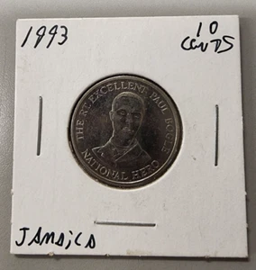 Jamaica 1993 ~ 10 Cent Coin (Ten) ~ Paul Bogle The RT. Excellent National Hero - Picture 1 of 4