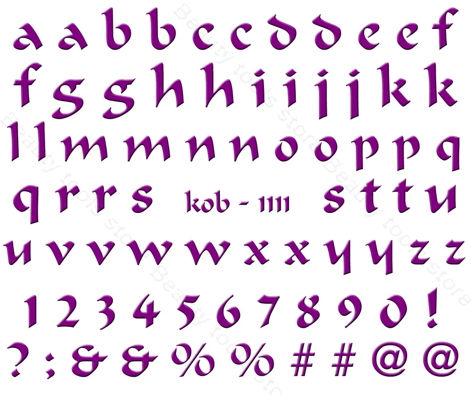 Arte en uñas transferencia de agua pegatina calcomanía pegatinas bonitas letras púrpuras KoB-1111 Foto 1 de 2