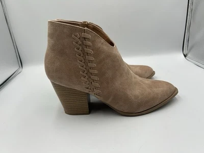 Qupid ~Women's~Brown Ankle Booties- Boots ~Shoes ~Size 8.5~Side Zipper-Mint - Image 1 of 4
