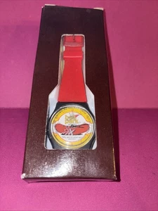 Vintage Ball Park Franks Neuheit Uhr rotes und gelbes Band GnuFashion - Bild 1 von 3