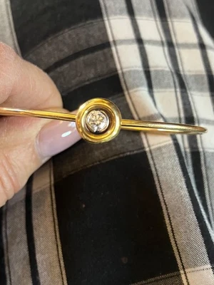 Brazalete diamante único 18k y platino Foto 1 de 4