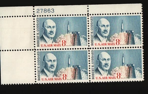 1964 8c Robert H. Goddard Block of 4 Scott #C69  ST014 - Picture 1 of 2