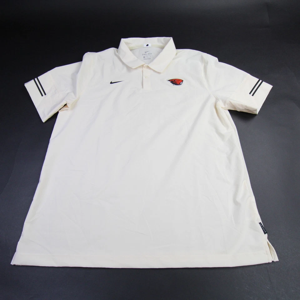Oregon State Beavers Nike Dri-Fit Polo Men's Cream Used - Image 1 of 1