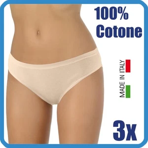 3 Slip Donna Puro Cotone 100% Mutande a Vita Bassa con Elastico Esterno Leggere - Foto 1 di 7
