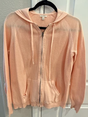Peach Sonoma Waffle Knit Hoodie Size L. - Image 1 of 3