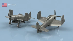 L'Arsenal Models 1/700 F8F-2 BEARCAT (5) FOLDED WINGS 3D Printed Set - Picture 1 of 1
