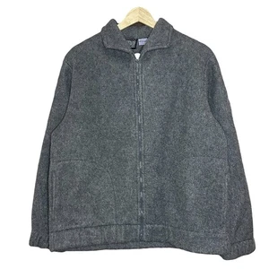 Vintage 80s Malden Polar Fleece Jacket Womens Large Dark Grey USA Made - Bild 1 von 7