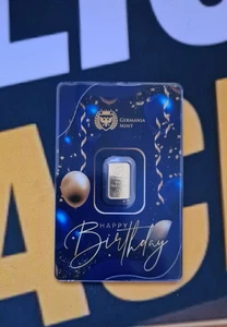 Germania Mint 1g Happy Birthday Gold Bar | .9999 Fine Gold - Picture 1 of 2