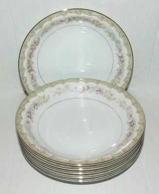 Juego de 6 cuencos de sopa Meito Kenwood Japón rosa y verde patrón floral Foto 1 de 4