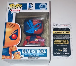 JOE MANGANIELLO FIRMATO AUTOGRAFO DEATHSTROKE HEROES FUNKO POP #49 JSA COA RARO - Foto 1 di 2