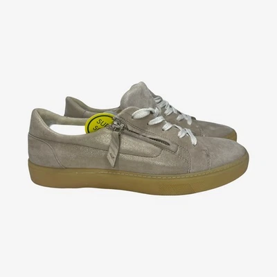 Paul Green Super Soft Leather Sneakers UK 7 ≈ US 9.5 Beige Metallic Suede - Image 1 of 4