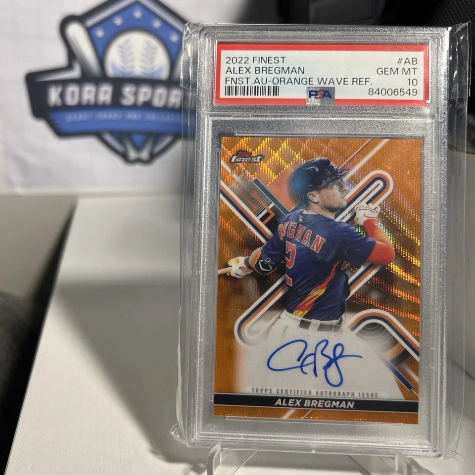 2022 Topps Finest Alex Bregman FNST. AU-orange Wave REF.  - Image 1 of 3