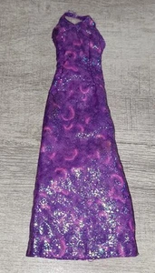 Vestido halter vintage Barbie Mattel púrpura brillante remolino con etiqueta rosa genuina - Imagen 1 de 4