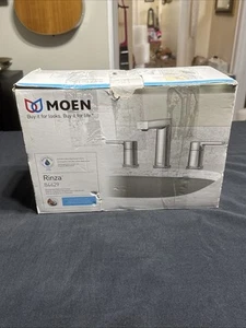 Moen 84629 Rinza 2H breite Badarmatur mit Ventilablauf chrom - Bild 1 von 9