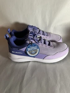 NIB Columbia Youth Girls Hatana Waterproof, Morning Mist/Purple Size 4 Run Walk - Picture 1 of 7
