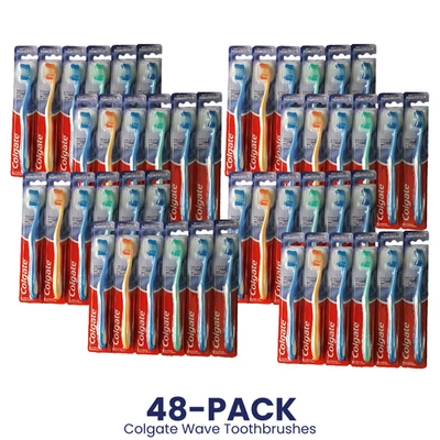 48-PACK! Colgate Wave Toothbrushes, Soft, Compact Head, Adult, Assorted Colors - Image 1 of 2