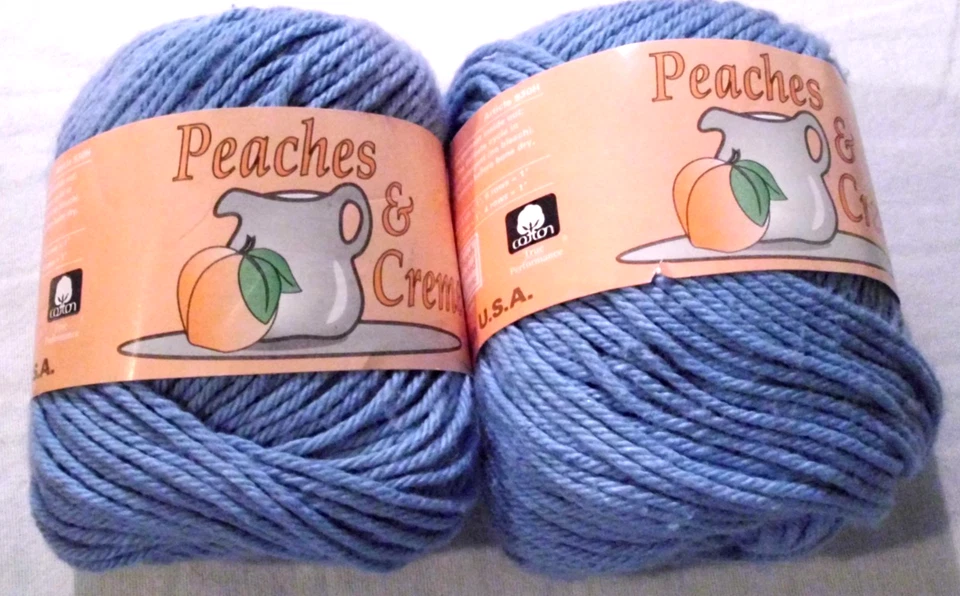 2 Light Blue #26 Peaches & Creme Balls Cotton Yarn--4 Ply--2.5 oz ea. - Image 1 of 1