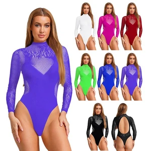 Womens Underwear Night Club Bodysuit Outfits Jumpsuit Stage Shows Leotard Open - Picture 1 of 93