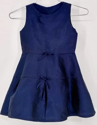 Новый с Ярлыками Isabel Garreton девочек синий шелк 4T платье с подкладкой и тюль скольжения розничной $140 - Изображение 1 из 4