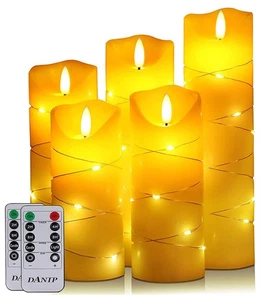 DANIP LED Kerze, mit eingebetteter Lichterkette, 5 Stück LED Kerze, mit... - Bild 1 von 5