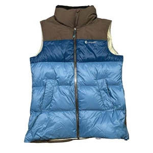 Cotopaxi Solazo Down Puffer Vest Blue Brown Women's Size X-Large Gorpcore - Picture 1 of 6
