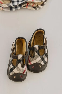 Burberry Baby Girl Shoes Check Pattern Leather Trim – Size 18 EU / 3 US - Image 1 of 3