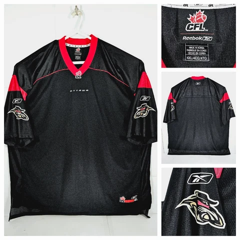 Reebok Ottawa Redblacks Mens 4XL Jersey Mesh CFL Black Cover