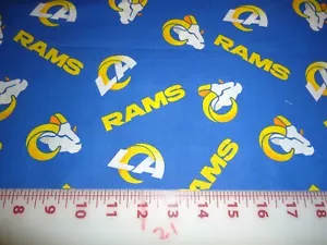 NFL LA Los Angeles Rams Cotton Fabric 9" x 58" - Picture 1 of 2