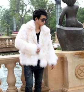 New Winter Men's Faux Fur Short Coat Slim Fit Thick Jacket Solid Warm Outerwear - Picture 1 of 13