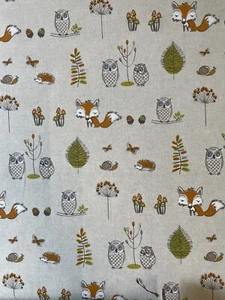 Fryetts WOODLAND Fox Multi 100% Cotton Print Fabric Curtains/Cushion/Blinds - Picture 1 of 8