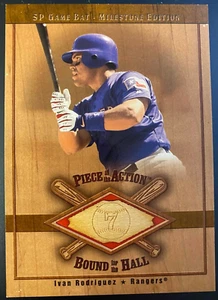 2001 SP Game Bat Milestone Piece of Action Bound for the Hall #BIR Ivan Rodrigue - Picture 1 of 2