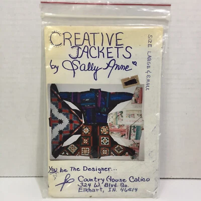 Creative Jackets Pattern Sally Anne Size Large Small Patchwork - Image 1 of 4