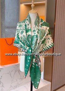 Sallys 70% Cashmere & 30% Silk Wrap Scarf Tribal Animal Print 2 Face Shawl 53" - Picture 1 of 85