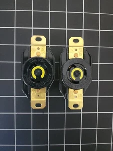 LOT OF ( 2 ) HUBBELL 20 AMP HBL2310 L5-20R TWIST-LOCK 20 AMP 125V RECEPTACLES. - Picture 1 of 4