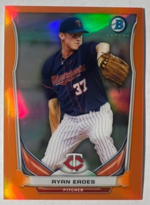 2014 Bowman Chrome Prospects Orange Refractors #BCP8 Ryan Eades #'d 17/25 Twins - Image 1 of 2