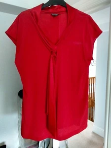 Ladies DKNY cap sleeve silk blouse red - Picture 1 of 4