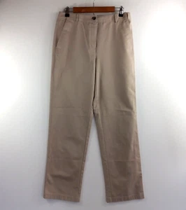 Pantalone LL Bean kaki donna taglia 10 beige tinta unita tasche classico vita regolabile - Foto 1 di 7