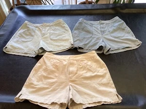 Vintage LIZ CLAIBORNE orig. Pantaloncini Lt Blu/Beige/Blu Cotone 32”Wx15”L Tg. 12 U SCEGLI - Foto 1 di 13