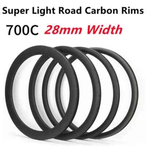 700C Carbon Road Bicycle Rims 28mm Wide 30 35 40 45 55 50 60mm Depth Rims - Picture 1 of 14