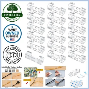 Cable Clips Clear 120 Pack Adhesive Wire Organizer Home Office Car Desk - Bild 1 von 9