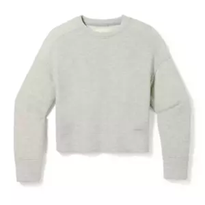 NEU MIT ETIKETT SMARTWOOL DAMEN-SWEATSHIRT RECYCELT FROTTEE GESCHNITTEN CREW $ 140 S HELLGRAU - Bild 1 von 3