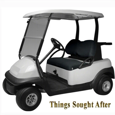 Carro de golf de tela de felpa cubierta de asiento de banco negra E-Z-GO Club Car Yamaha y otros Foto 1 de 4