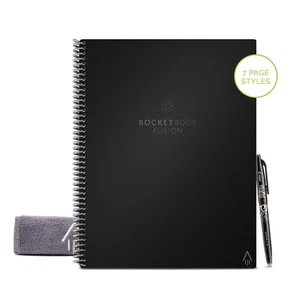 ROCKETBOOK FUSION© REUSABLE SMART NOTEBOOK A4 - INFINITY BLACK INC. FriXion© PEN - Picture 1 of 5