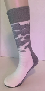 Smartwool Merino Wool Unisex Medium Hunt Camo Tall Crew Socks White with Gray - Picture 1 of 7