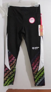 JUSTICE SPORT~BLACK RAINBOW ANKLE LEGGINGS w/ TECH POCKET~Girls Medium (10)~NWT - Picture 1 of 4