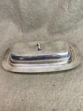 VINTAGE SILVER PLATE BUTTER DISH 7 3/4" BY 4 1/2" UNMARKED