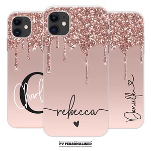 Funda protectora de silicona personalizada con nombre para iPhone 11 Se 12 XR 7 8 - Imagen 1 de 13