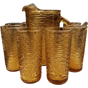 Anchor Hocking Soreno Gold gepresste Rinde Design Optik Glaswaren Set - Bild 1 von 3