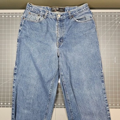 复古结构牛仔裤男式 34x34 90 年代 Straigt Skater Baggy Grunge Streetwear — 第 1/4 张图片