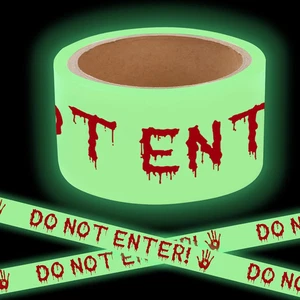 Glow in the Dark Halloween Decoration Caution Tape 2Inx16.4Ft Do Not Enter Scary - Picture 1 of 12